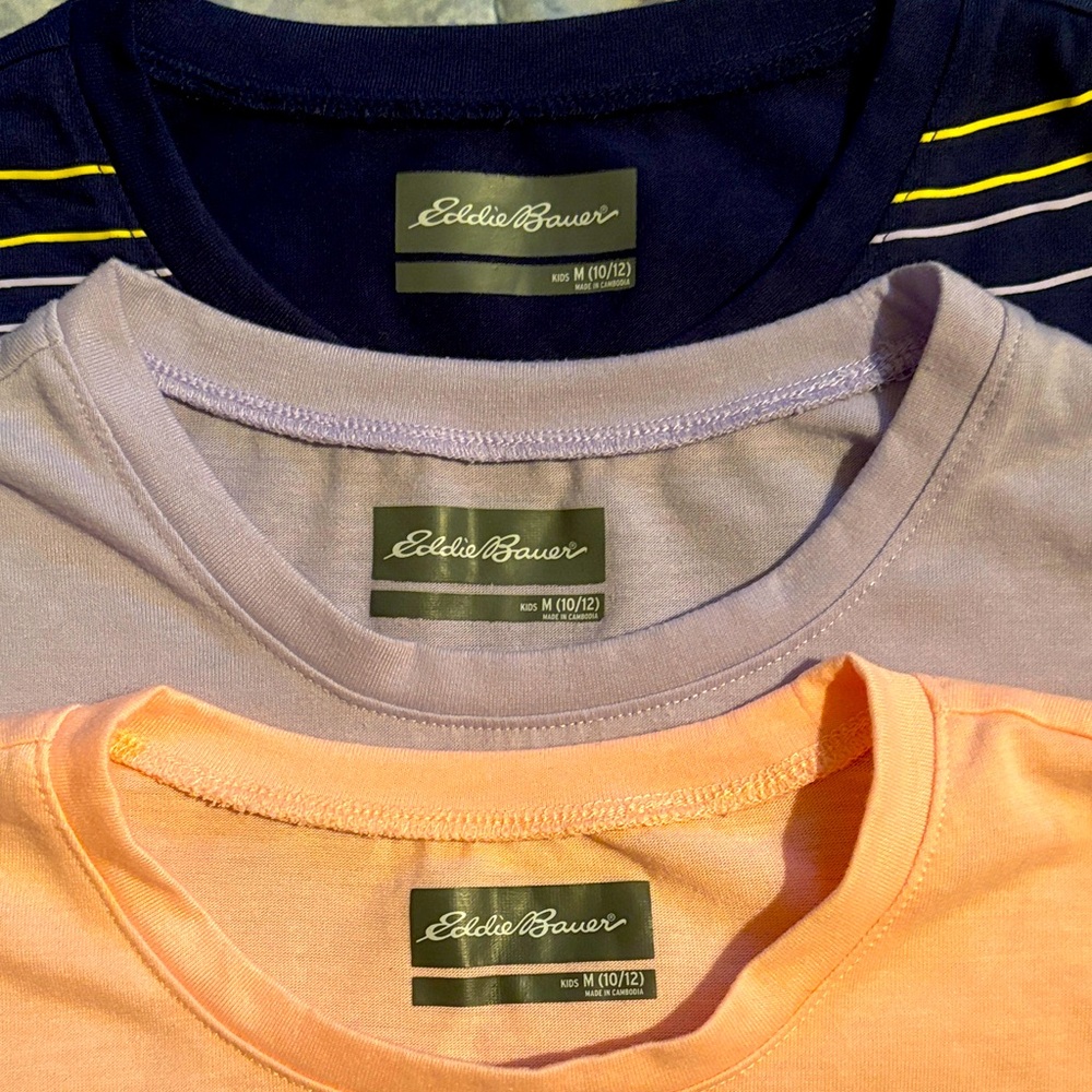 Eddie Bauer T-Shirt Trio - Lavender, Coral, Navy